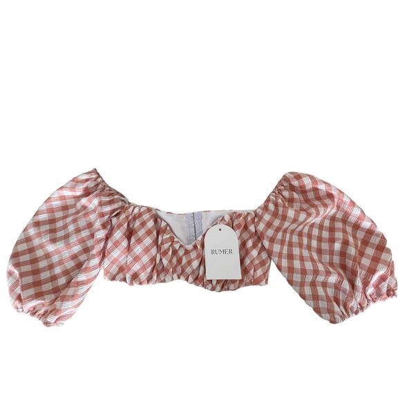 RUMER THE LABEL BISOU BRALETTE PUFF SLEEVE TOP SMALL NWT - Picture 5 of 7